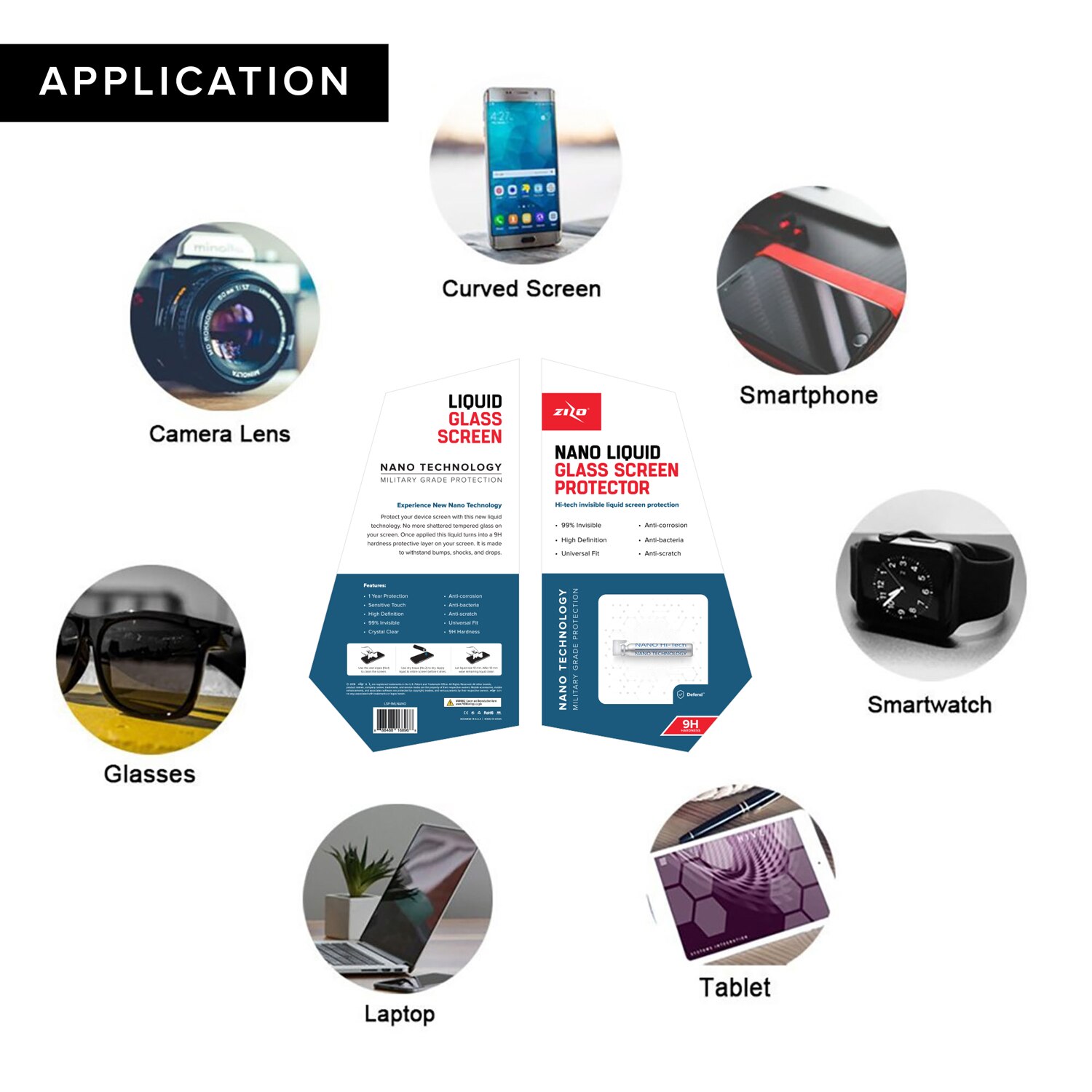 Zizo Nano Liquid Glass Screen Protector,AntiScratch/ 9H Hardness